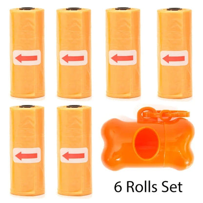 Disposable Dog Poop Bags with Bone Dispenser & Leash Clip