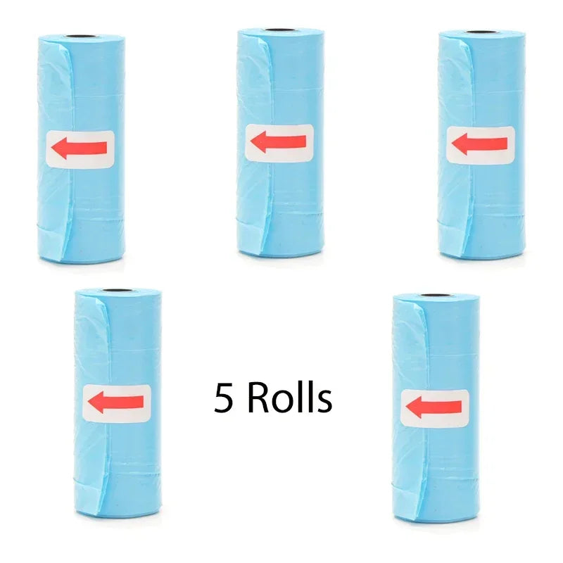 Disposable Dog Poop Bags with Bone Dispenser & Leash Clip