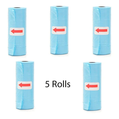 Disposable Dog Poop Bags with Bone Dispenser & Leash Clip