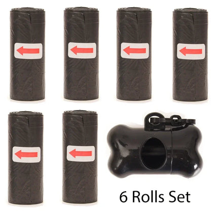 Disposable Dog Poop Bags with Bone Dispenser & Leash Clip
