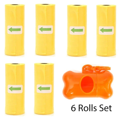 Disposable Dog Poop Bags with Bone Dispenser & Leash Clip