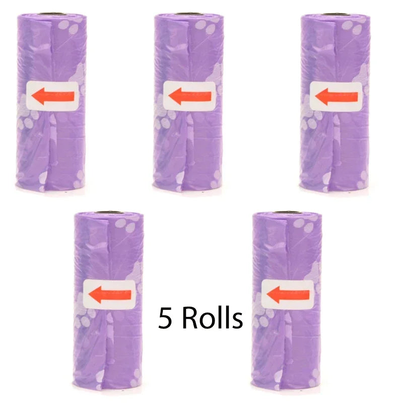 Disposable Dog Poop Bags with Bone Dispenser & Leash Clip