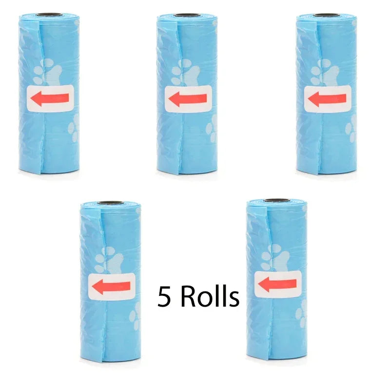 Disposable Dog Poop Bags with Bone Dispenser & Leash Clip