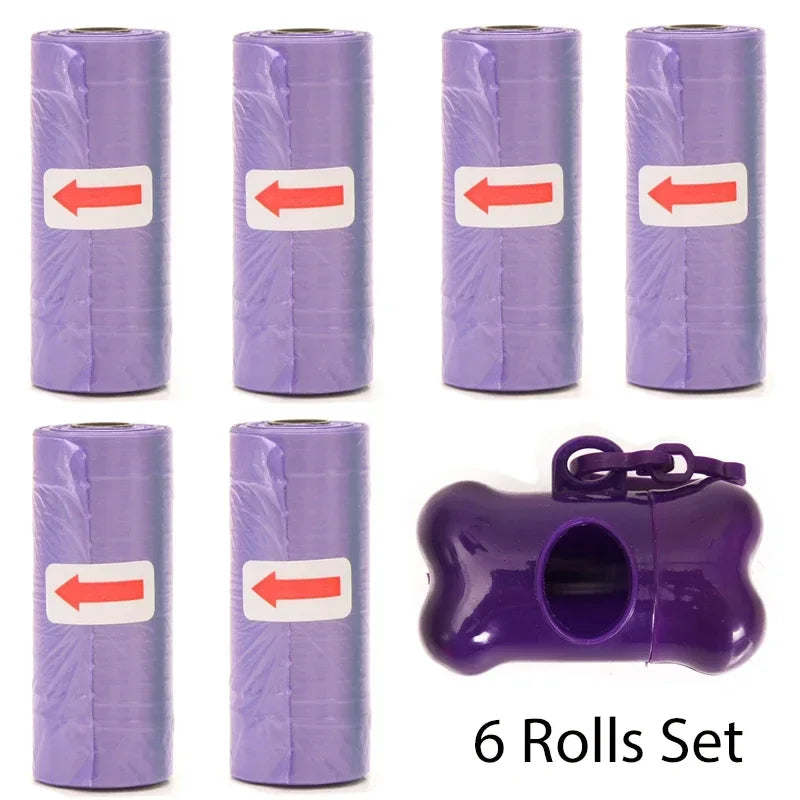 Disposable Dog Poop Bags with Bone Dispenser & Leash Clip