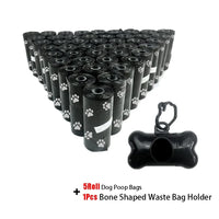 Disposable Dog Poop Bags with Bone Dispenser & Leash Clip