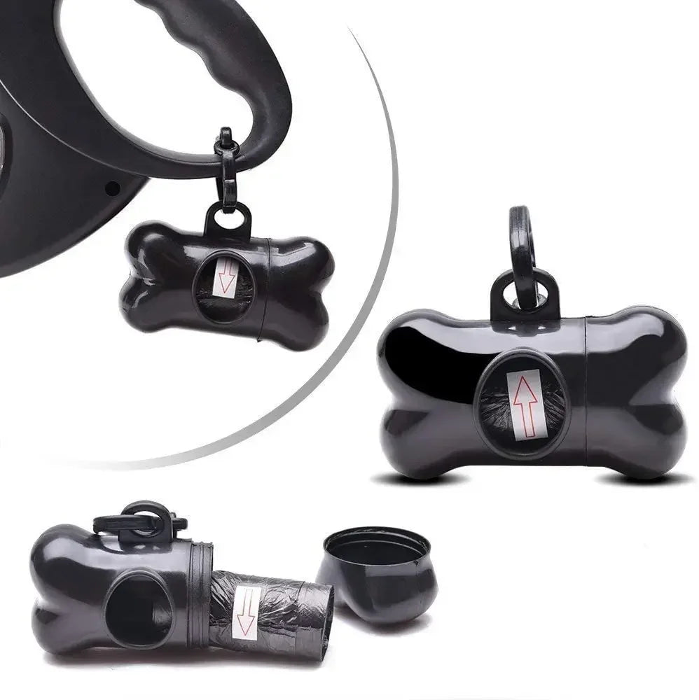 Disposable Dog Poop Bags with Bone Dispenser & Leash Clip