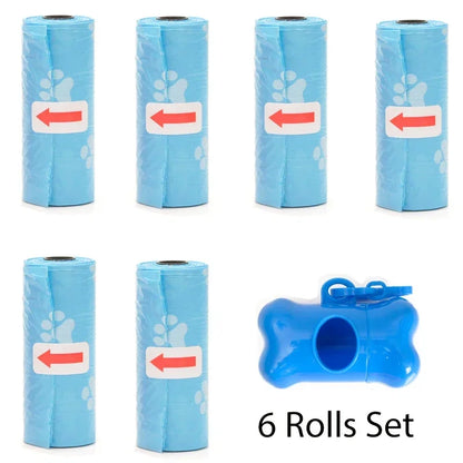 Disposable Dog Poop Bags with Bone Dispenser & Leash Clip