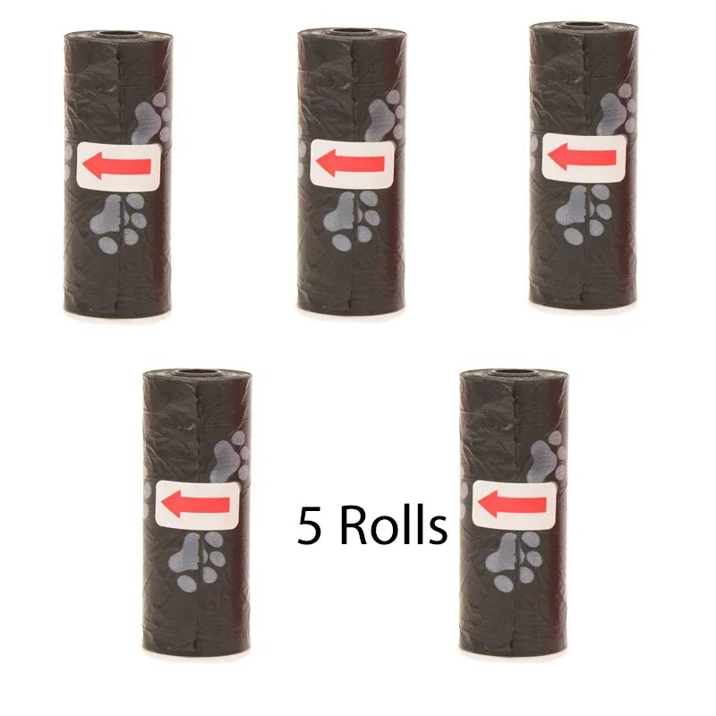 Disposable Dog Poop Bags with Bone Dispenser & Leash Clip