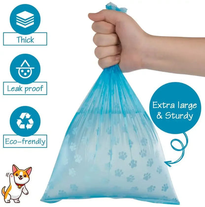 Disposable Dog Poop Bags with Bone Dispenser & Leash Clip