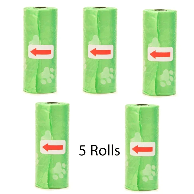 Disposable Dog Poop Bags with Bone Dispenser & Leash Clip