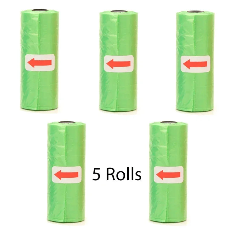 Disposable Dog Poop Bags with Bone Dispenser & Leash Clip