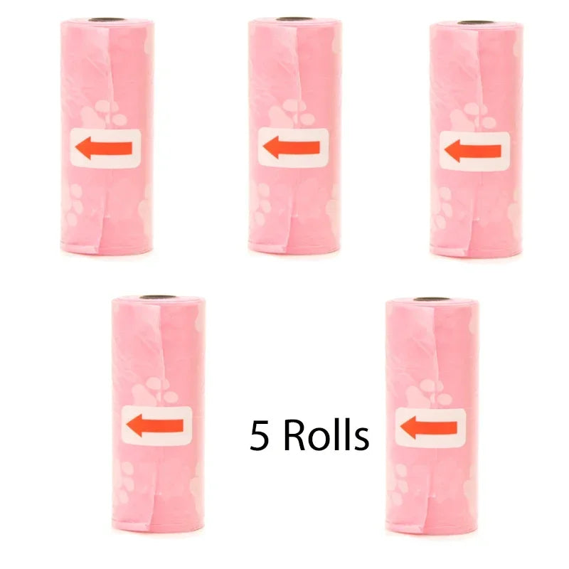 Disposable Dog Poop Bags with Bone Dispenser & Leash Clip
