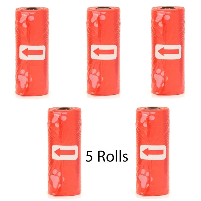 Disposable Dog Poop Bags with Bone Dispenser & Leash Clip