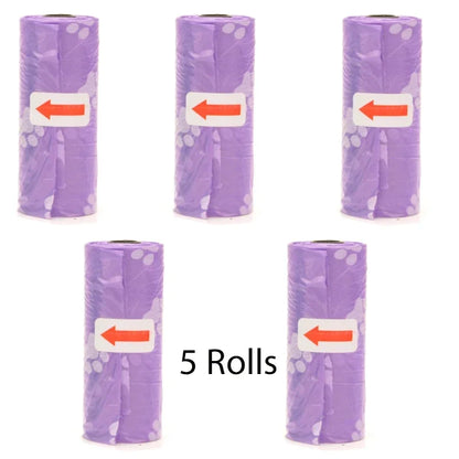 Disposable Dog Poop Bags with Bone Dispenser & Leash Clip