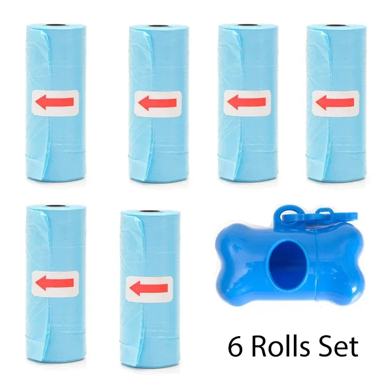 Disposable Dog Poop Bags with Bone Dispenser & Leash Clip