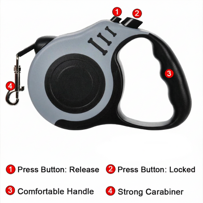 Retractable Dog Leash – 3m & 5m for Small, Medium & Large Dogs